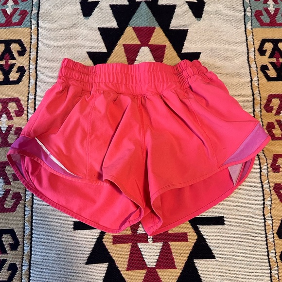 Neon Coral Lululemon Shorts - Picture 3 of 4